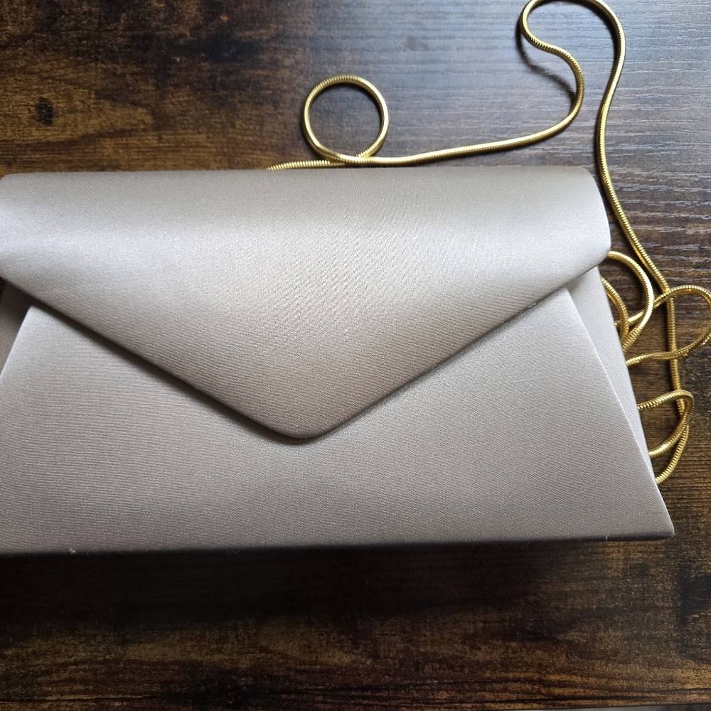 Vintage Indeed, Satin Champagne Shoulder Handbag